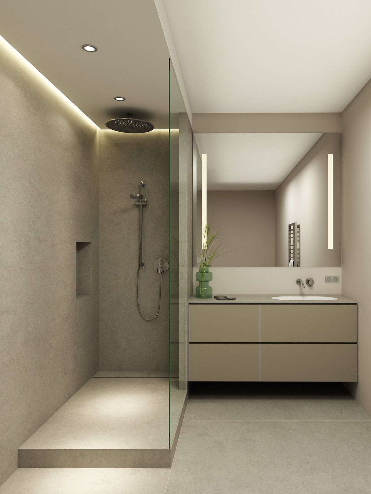 Modern luxury bathroom with walk-in shower