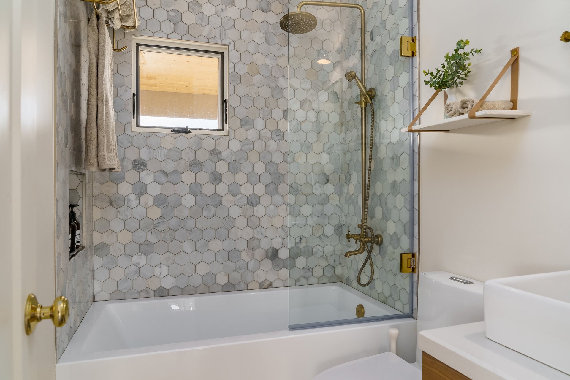 Modern bathroom renovation with elegant finishes